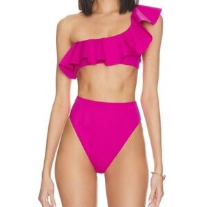 Cleobella Magenta Ruffle Swim Suit